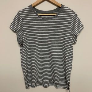 Aerie Real Soft Tee size XL gray white striped